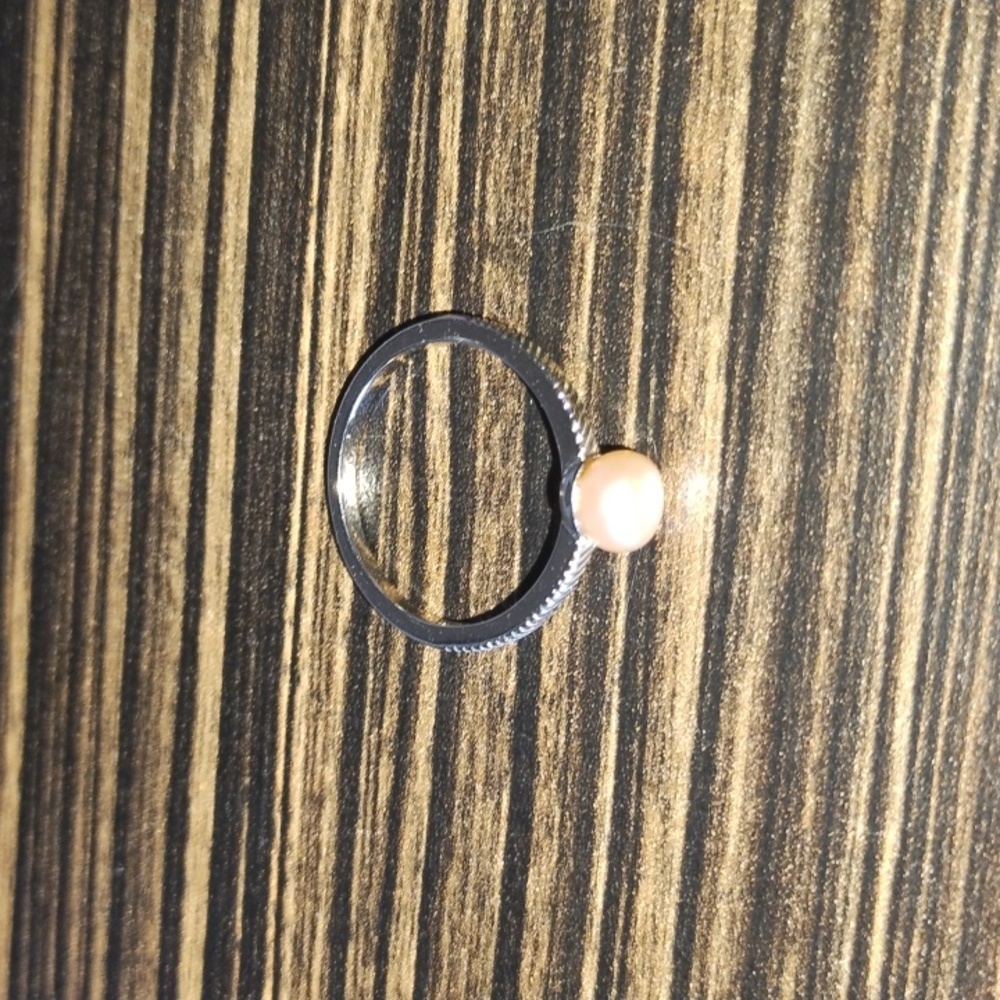 NVC Pink Pearl Silver Ring Size 10